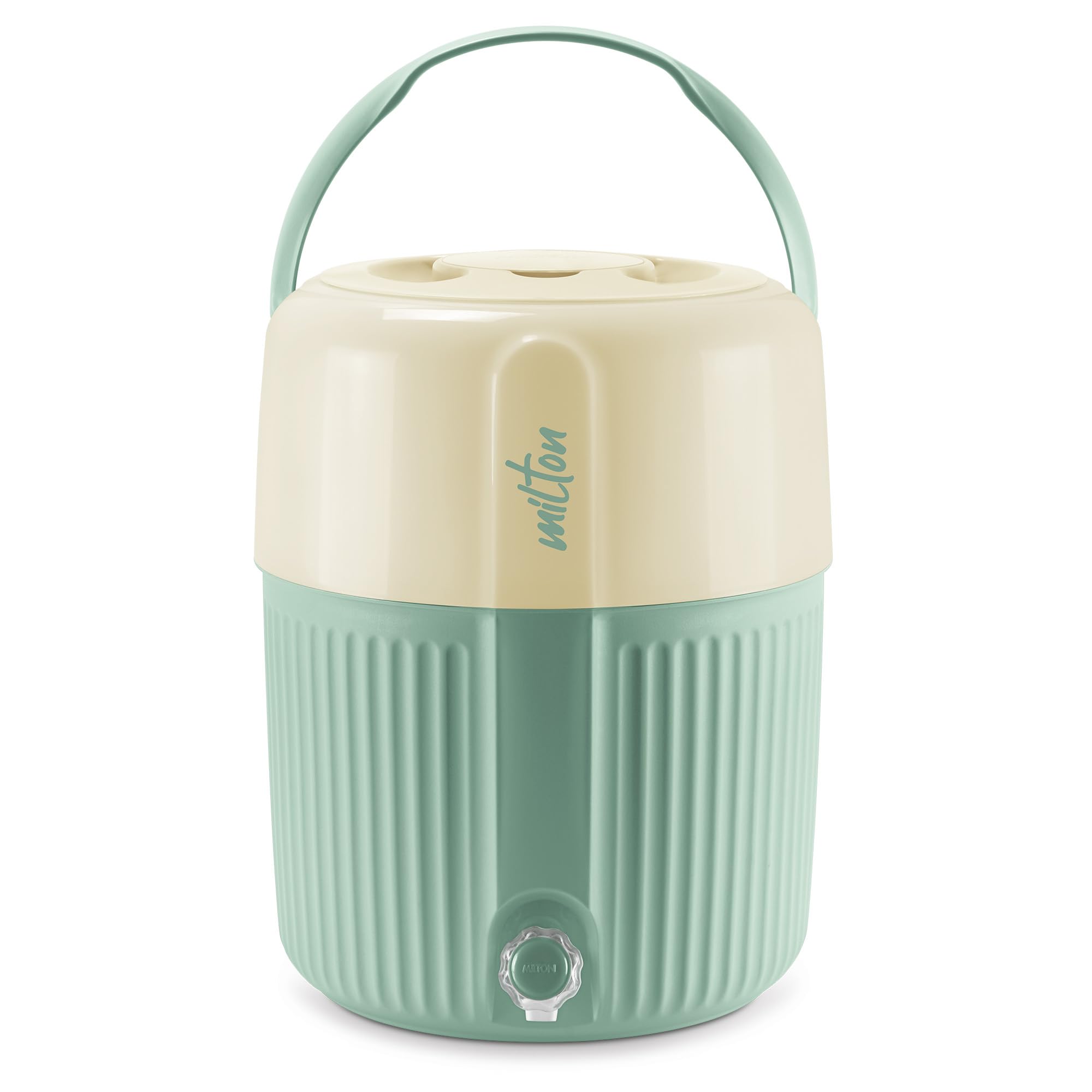 Milton Kool Pristine 22 Insulated Plastic Water Jug, 19 Litres, Light Green | Food Grade | Easy To Carry | Bpa Free