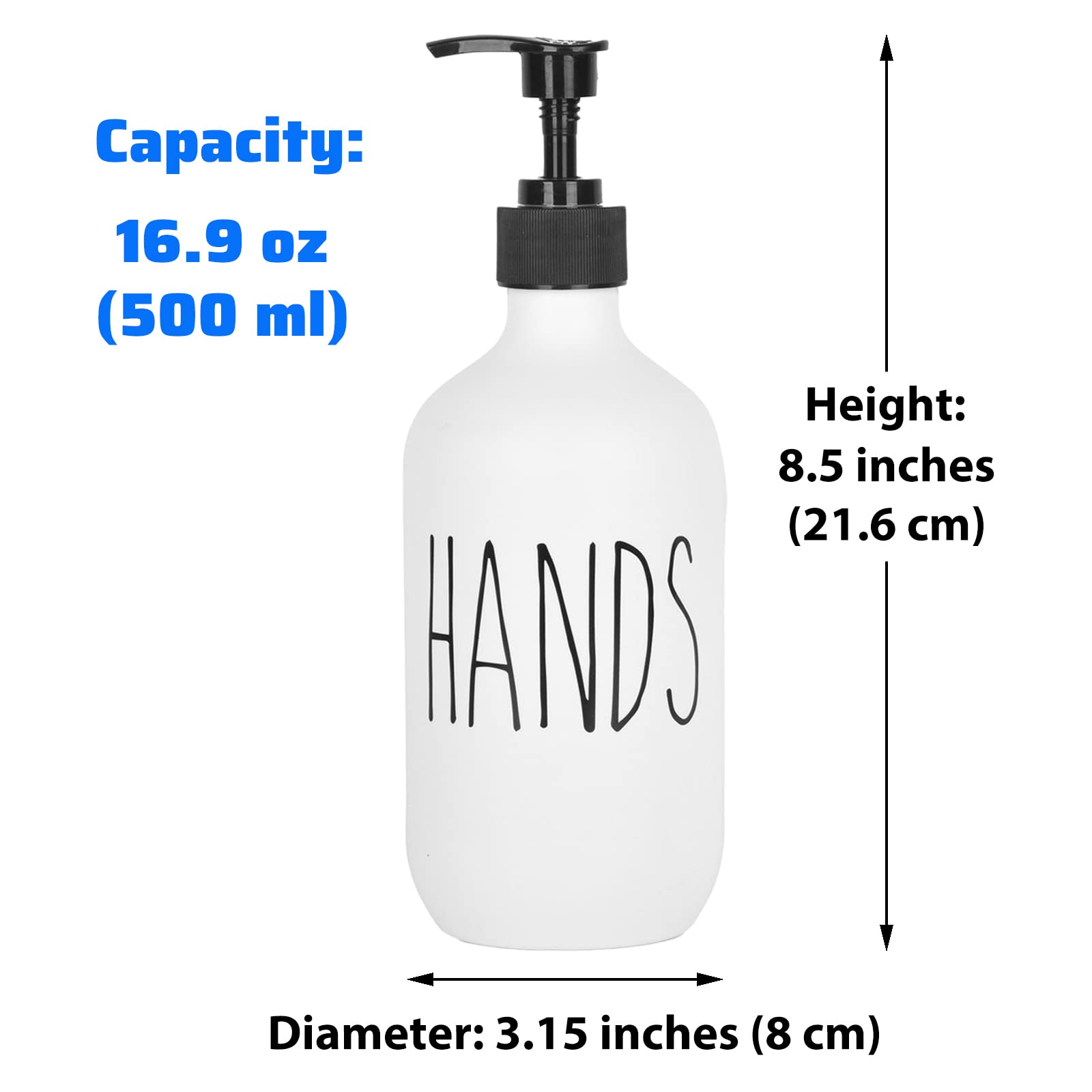 Hand And Dish Soap Dispenser Set 2 Pack 500Ml Large Plastic Soap Dispensers Refillable Pump Liquid Sanitizer Bottles For Kitchen
