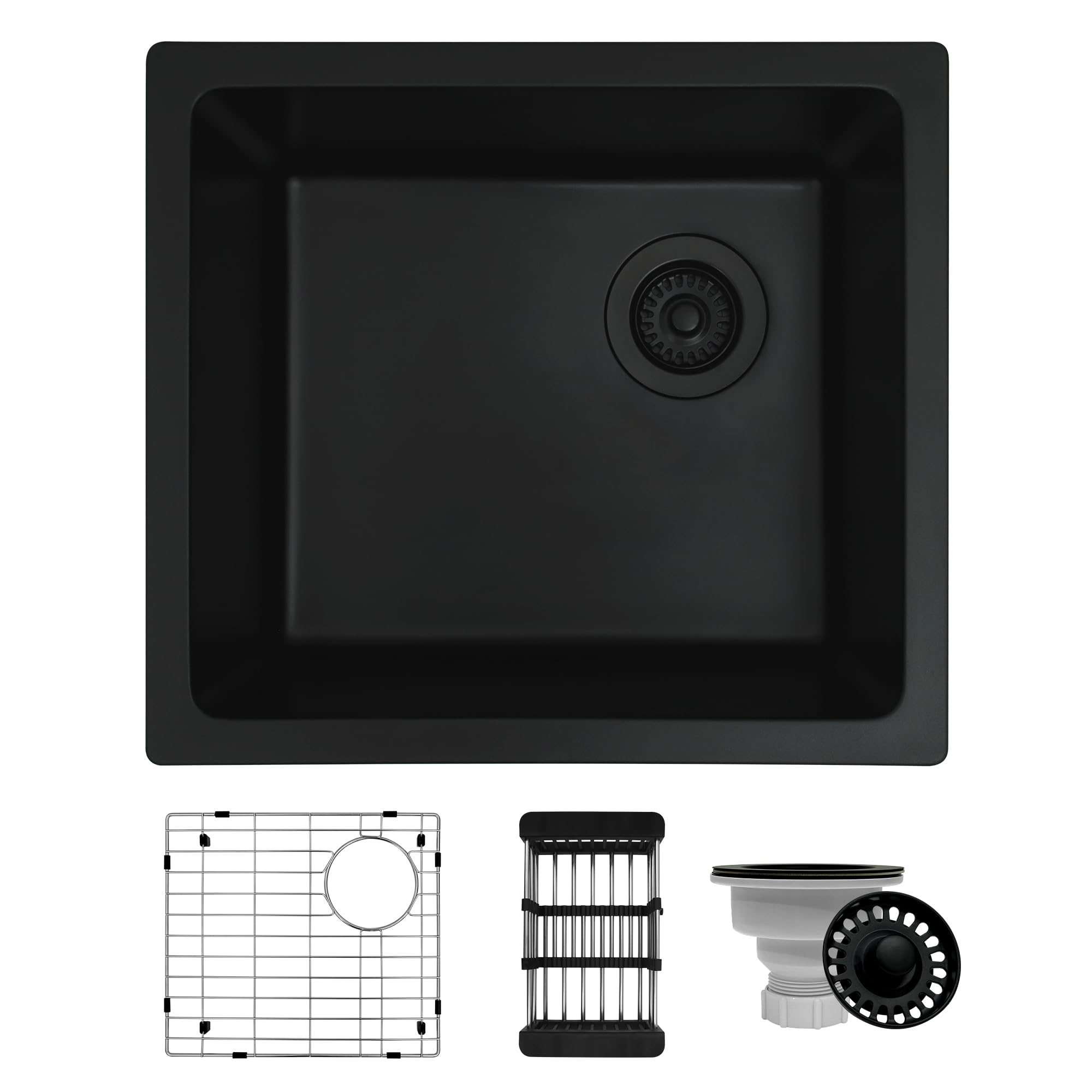 Monsinta Bar Sink,Bar Sink Undermount, 19'' X 17'' Black Bar Sink, Undermount Kitchen Sink With Accessories, Granite Kitchen Sin