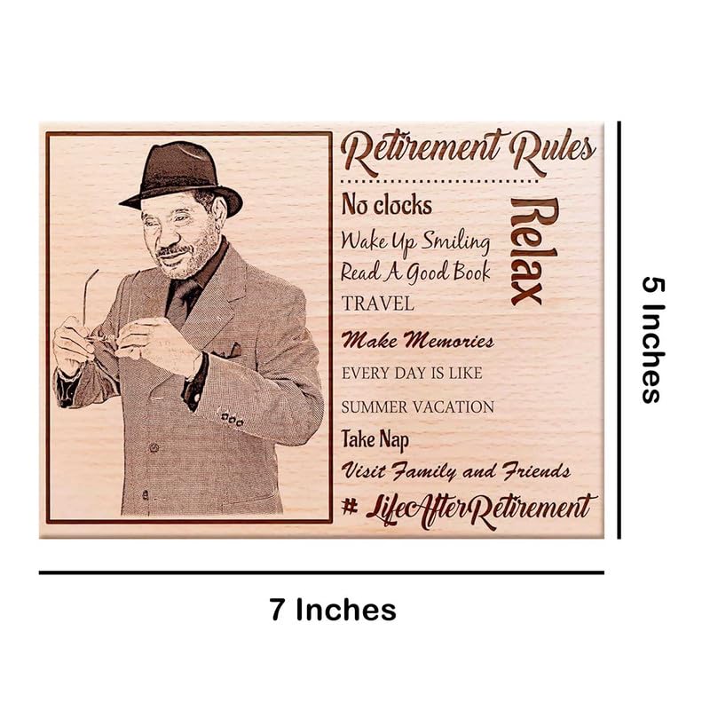 Incredible Gifts India Personalized Wooden Photo Frame Best Retirement Gift (7X5 Inches, Wood), Tabletop Rectangular