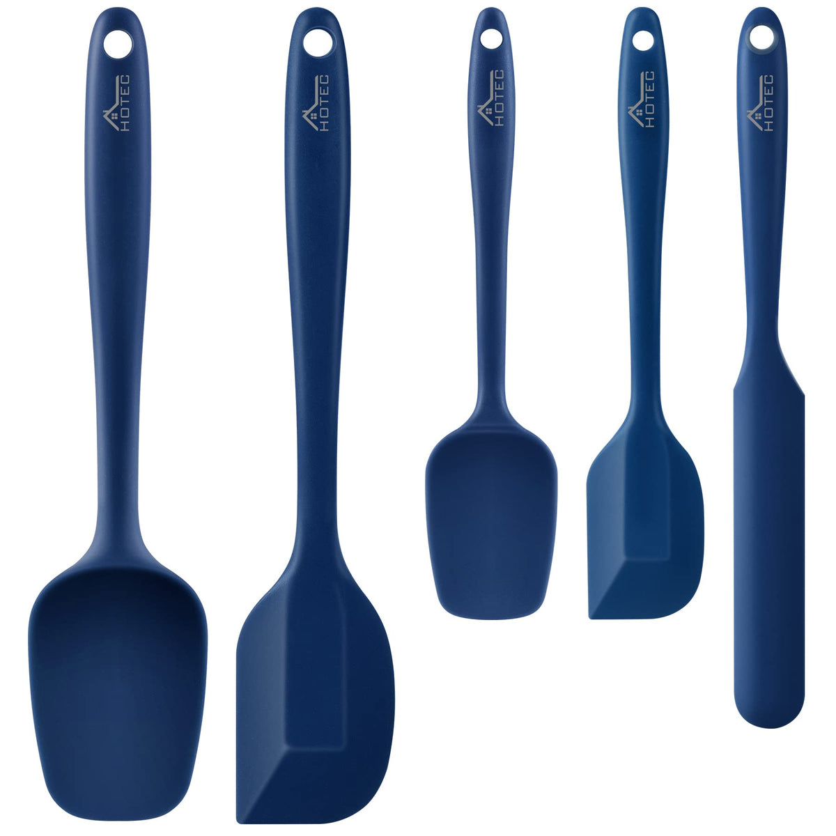 Hotec Food Grade Silicone Rubber Spatula Set Kitchen Utensils For Baking, Cooking, And Mixing High Heat Resistant Non Stick Dish
