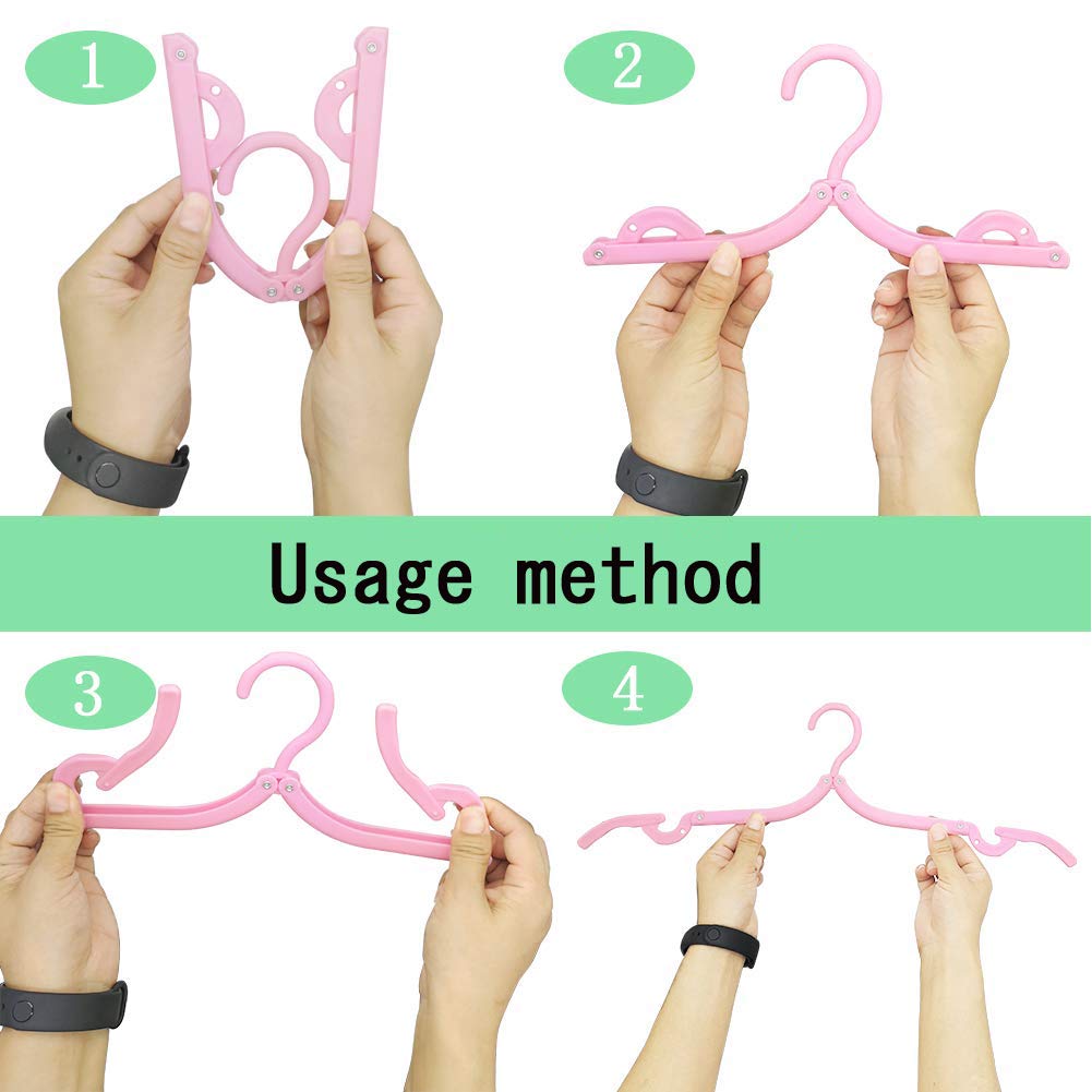 Youowo Travel Hangers With Clips Portable Folding Clothes Hangers 12 Pcs With 24 Pcs Hanger Clips For Scarves Suits Trousers Pan