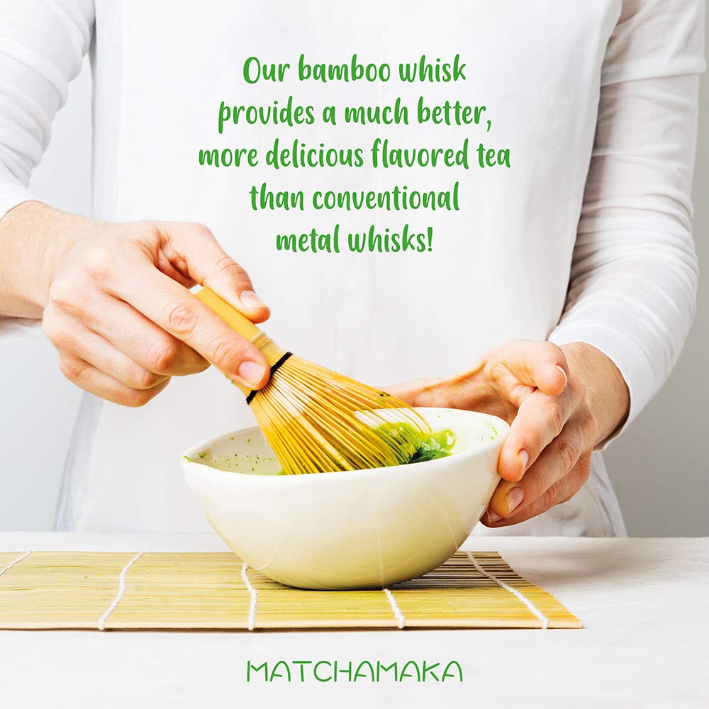 Whisk - Natural Bamboo - Matchamaka 80 Prong Chasen - Traditional Japanese Bamboo Matcha Whisk - Matcha Ceremonial Powder Whisk-