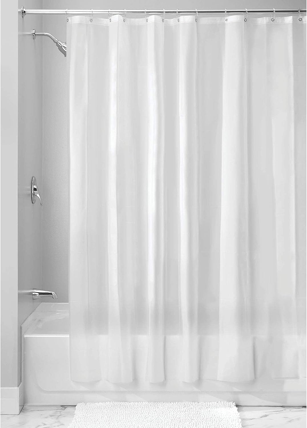 De-Mediocre Clawfoot Tub Shower Curtain 180X60 Inch Frosted Liner All Warp Around Extra Wide 36 Metal Hooks Heavy Duty Vinyl Bat
