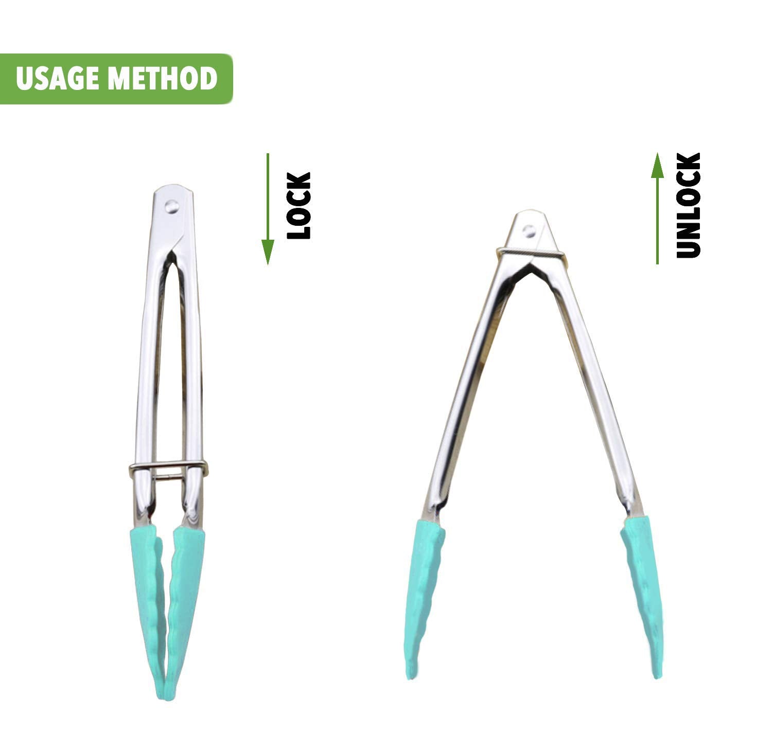 Hinmay Mini Tongs With Silicone Tips 7-Inch Small Serving Tongs, Set Of 3 (Pink Mint Yellow)