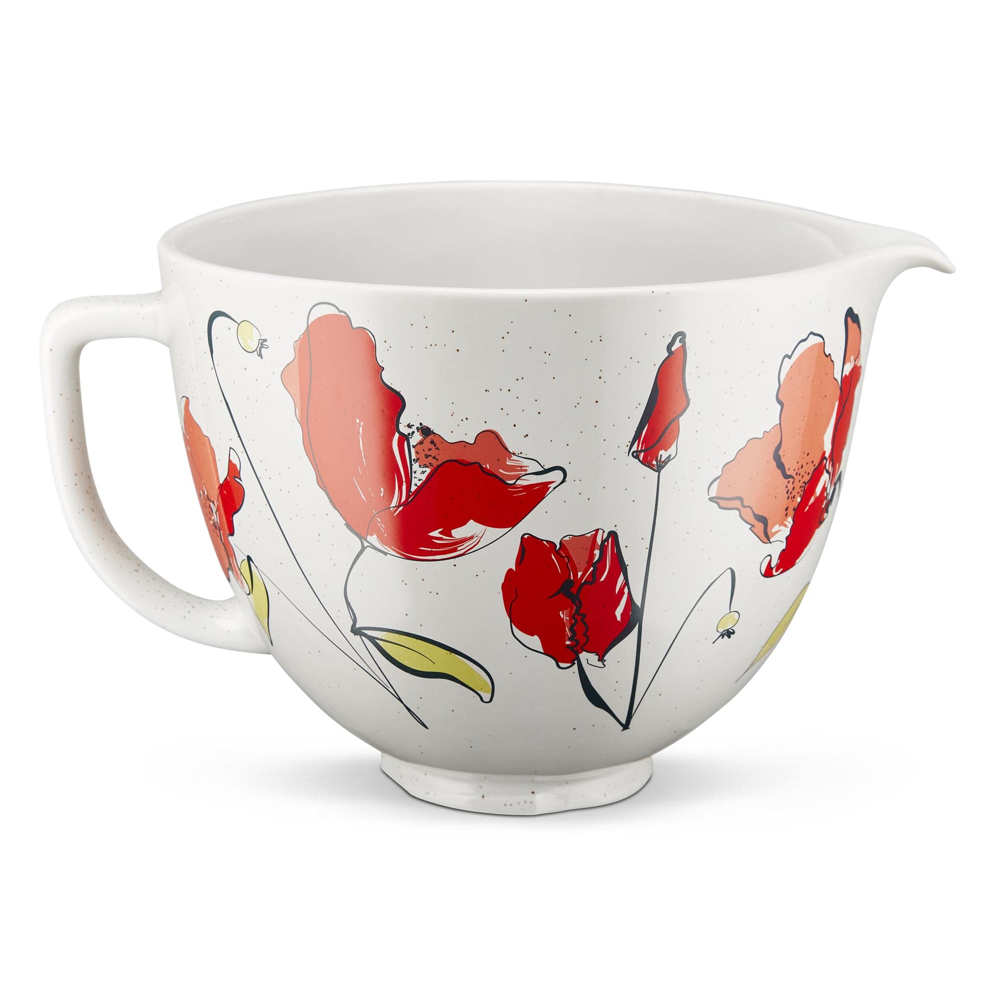 KitchenAid 5 Quart Ceramic Bowl for all 4.5-5 Quart Tilt-Head Stand Mixers KSM2CB5PPY, Poppy