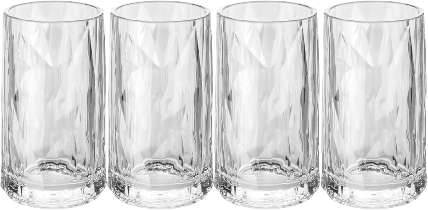 Koziol CLUB NO. 7 Super Glass Set of 4 Crystal Clear