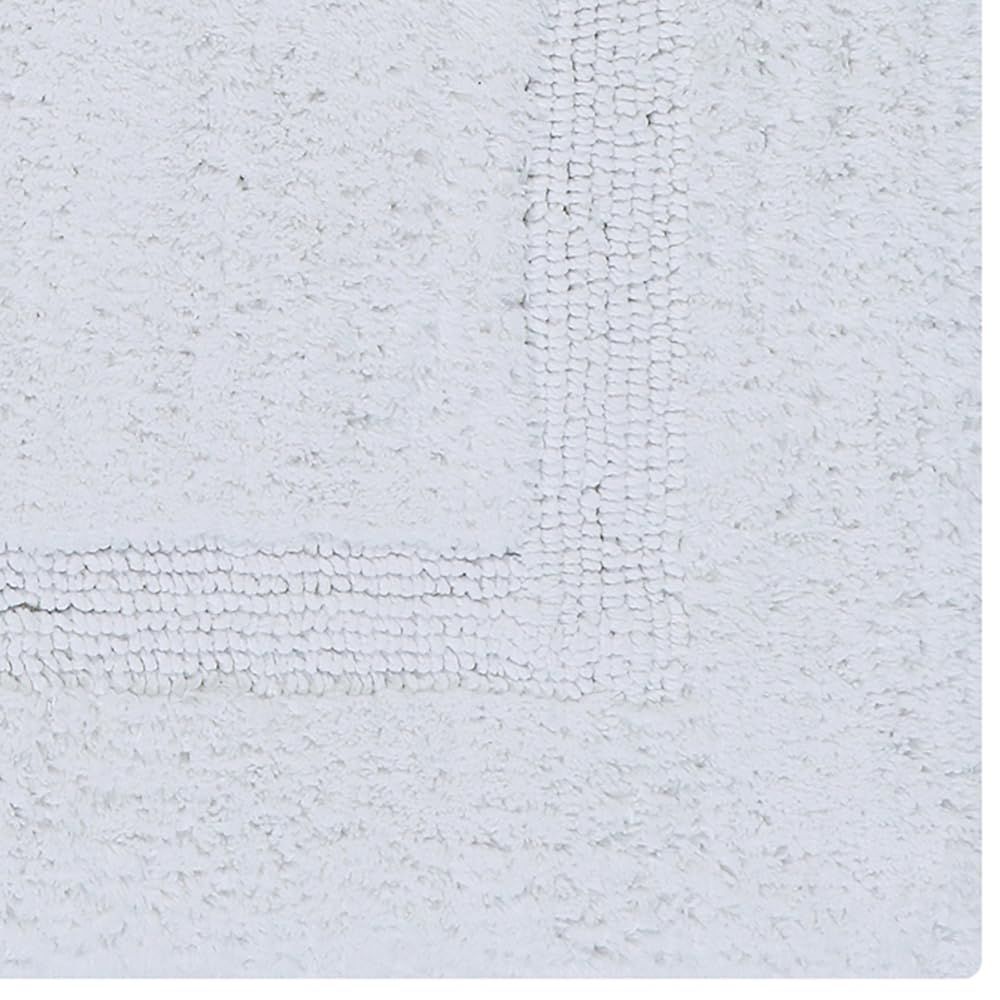 Better Trends 100% Cotton Lux Collection Bath Mats, White Bath Mat - Tufted, Reversible & Absorbent & Machine Washable Bath Mats