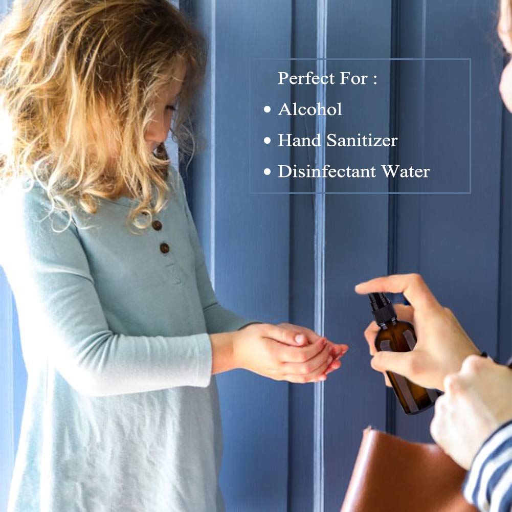 Hydior Amber Glass Spray Bottles for Essential Oils  4oz Empty Small Fine Mist Spray Bottle 2 Pack