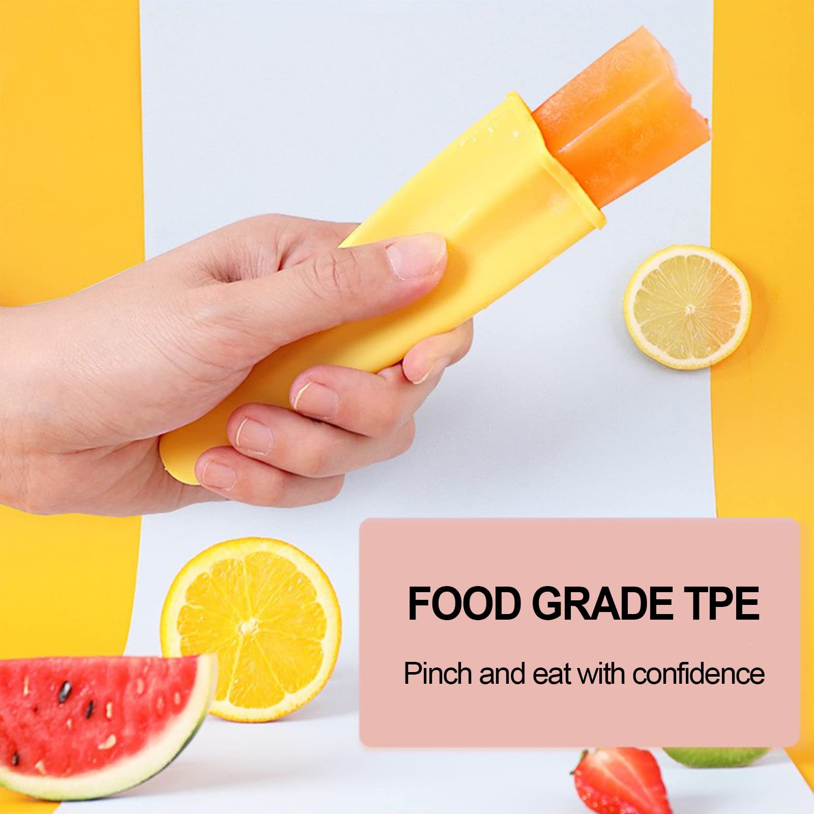 Silicone Ice Pop Molds, 8 Pcs Reusable Hand Held Silicone Ice Popsicles Makers For Kids, Multicolored Round Shaped Ice Pop Molds