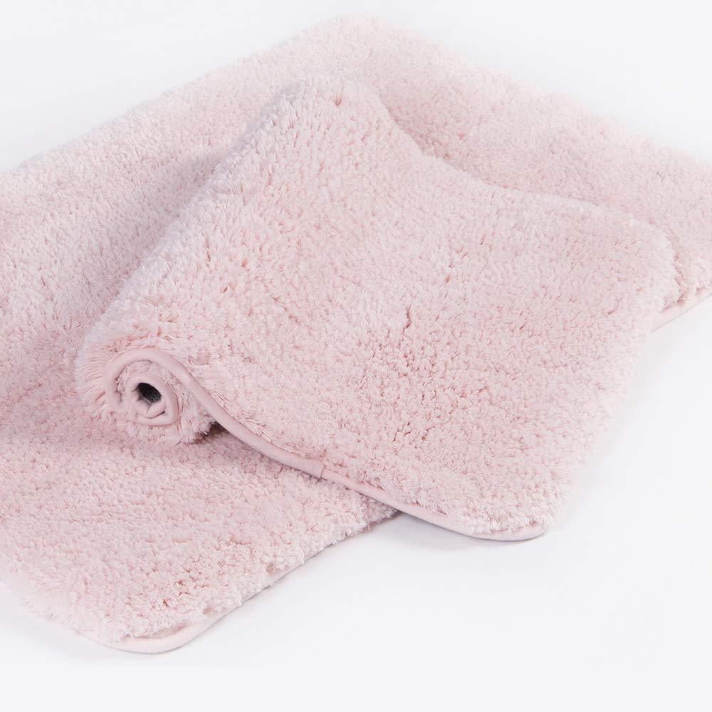 Walensee Shaggy 2 Piece Bath Rug Set, (20 X 32, 2 Pack Set, Blush) Bathroom Rug Set Bath Mats For Bathroom Machine Wash/Dry Abso