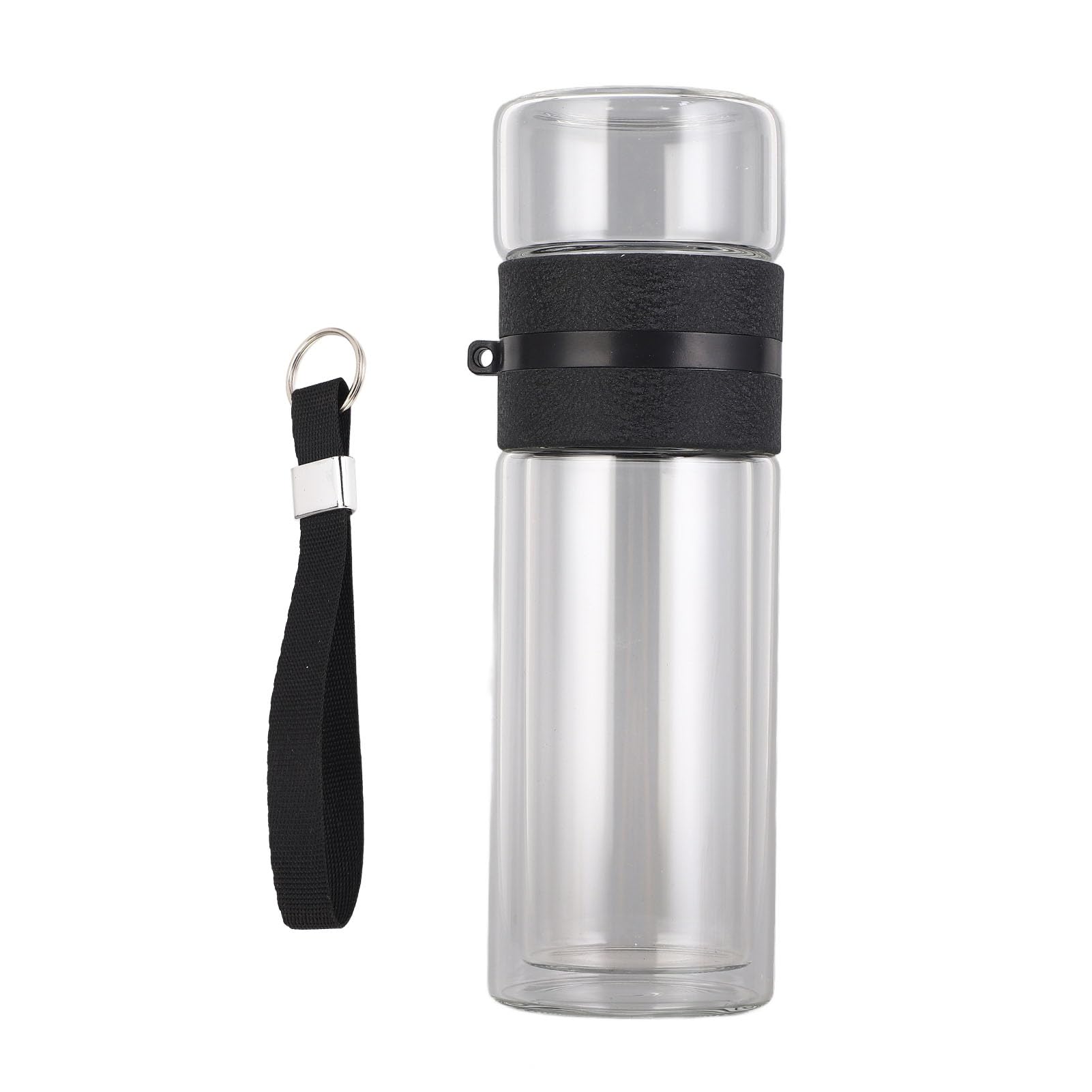 Joyzan Double Wall Tea Bottle, Borosilicate Water Bottle Leak Proof 350ML