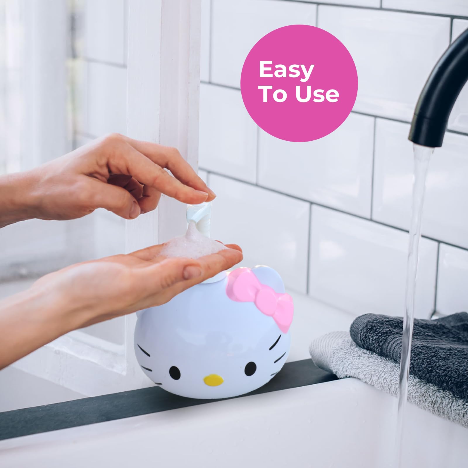Handycute Hello Kitty Soap Dispenser, Great For Shampoo, Detergent, And Disinfectants