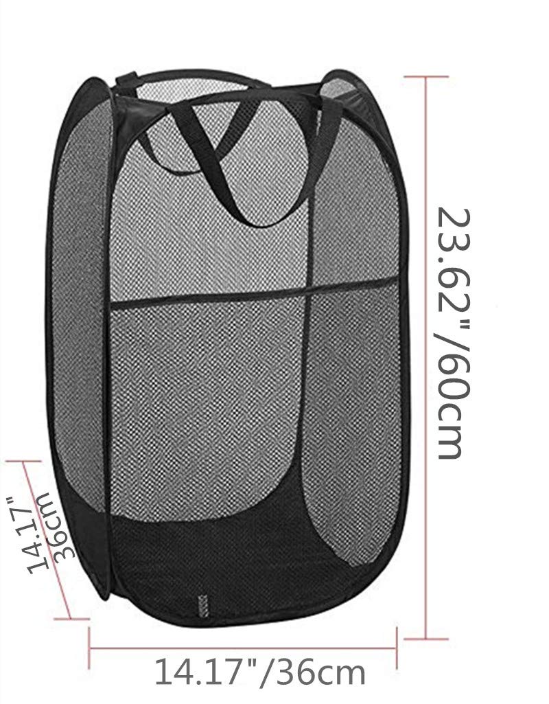 Durreus Foldable Large Pop Up Laundry Hamper With Pocket For Dirty Clothes,Sporting Goods,Baby Toys,Dorm Laundry Basket Rectangl