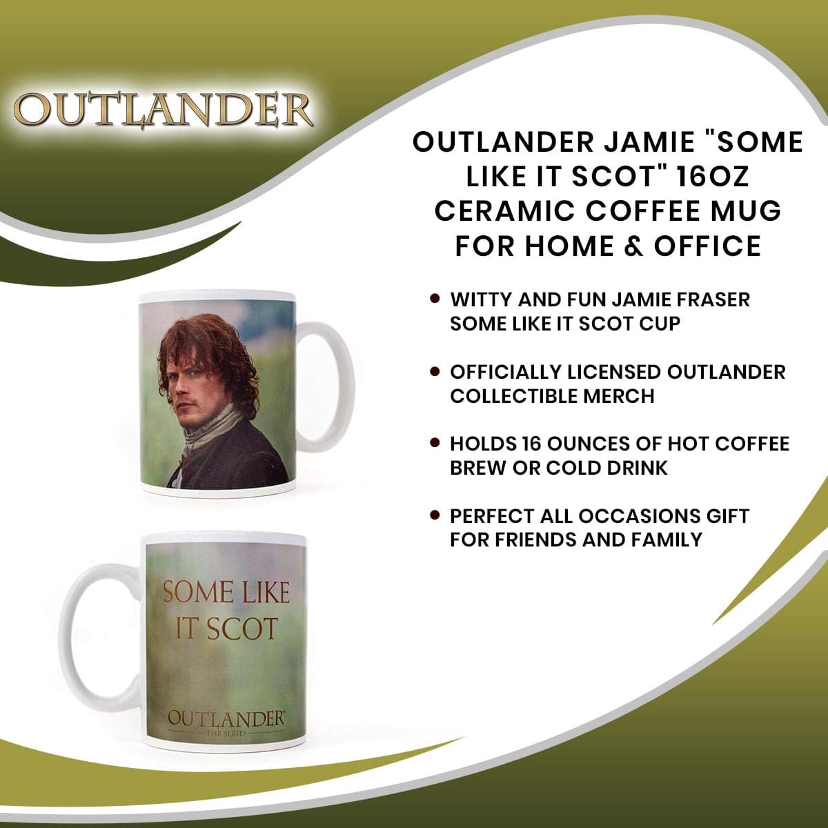 Outlander Jamie ''Some Like It Scot'' 16Oz Ceramic Coffee Mug For Home & Office