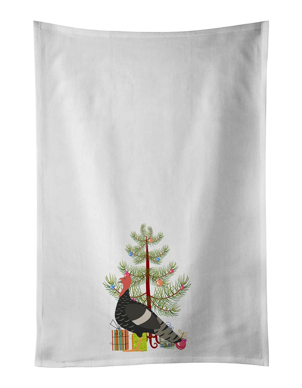 Marragansett Turkey Christmas White Kitchen Towel Set of 2