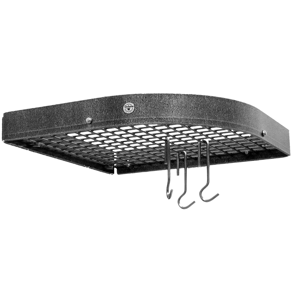 Enclume Premier Large 16-Inch Corner Pot Rack, Hammered Steel
