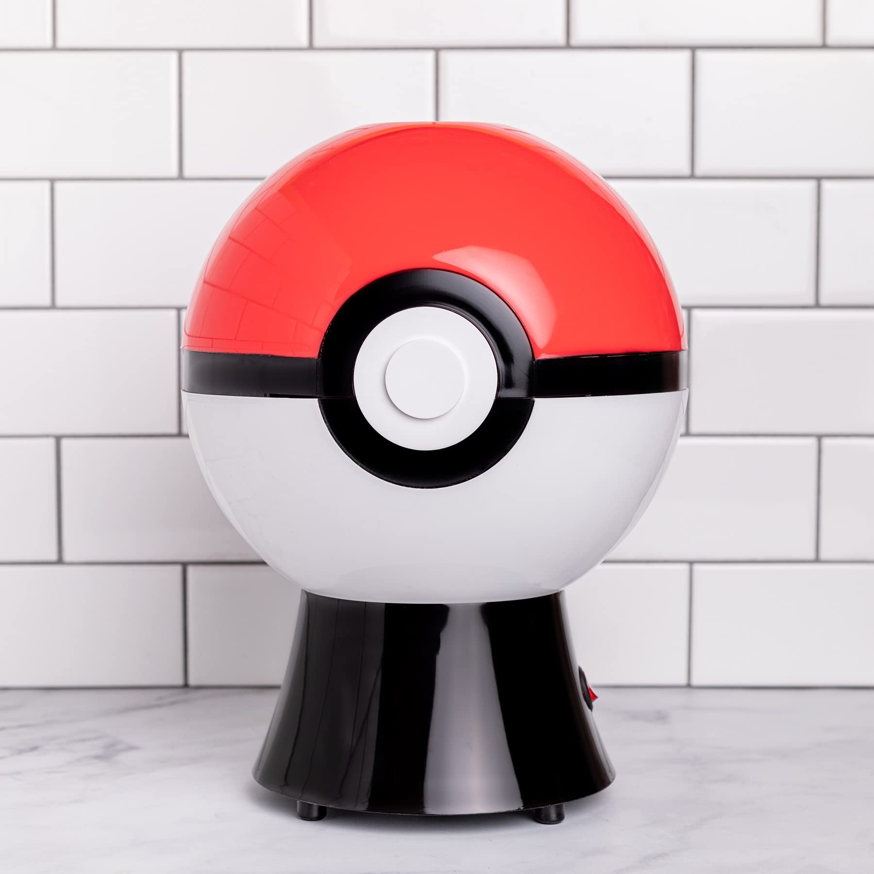 Uncanny Brands Pokemon Poke Ball Popcorn Maker - 8.74" Plastic Kitchen Appliance, Model POP-POK-PB2, Red and White