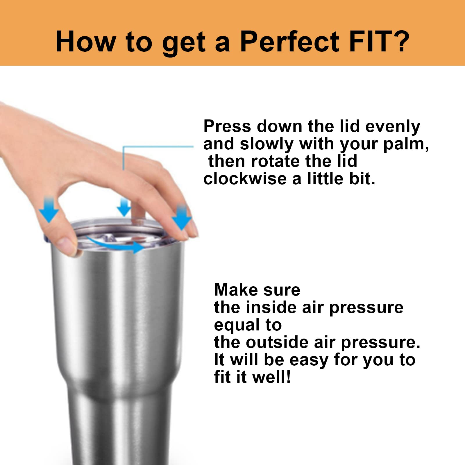 Wotermly 2 Pack 20 oz tumbler lids replacement  Spill Proof Splash Resistant Lids Mug Topper Fit for Rambler and More Coffee Mugs