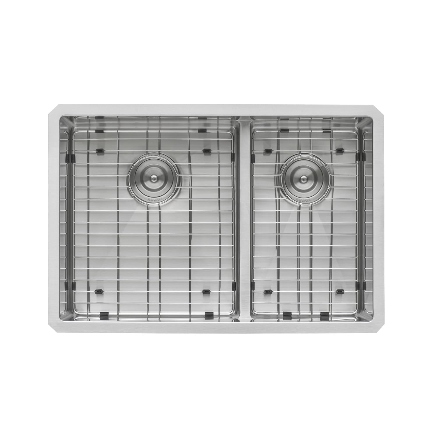 Ruvati 28-Inch Low-Divide Undermount Tight Radius 60/40 Double Bowl 16 Gauge Stainless Steel Kitchen Sink - Rvh7255