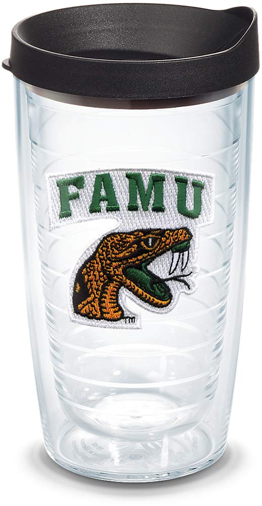 Tervis Florida A&M Rattlers Logo Tumbler With Emblem And Black Lid 16Oz, Clear