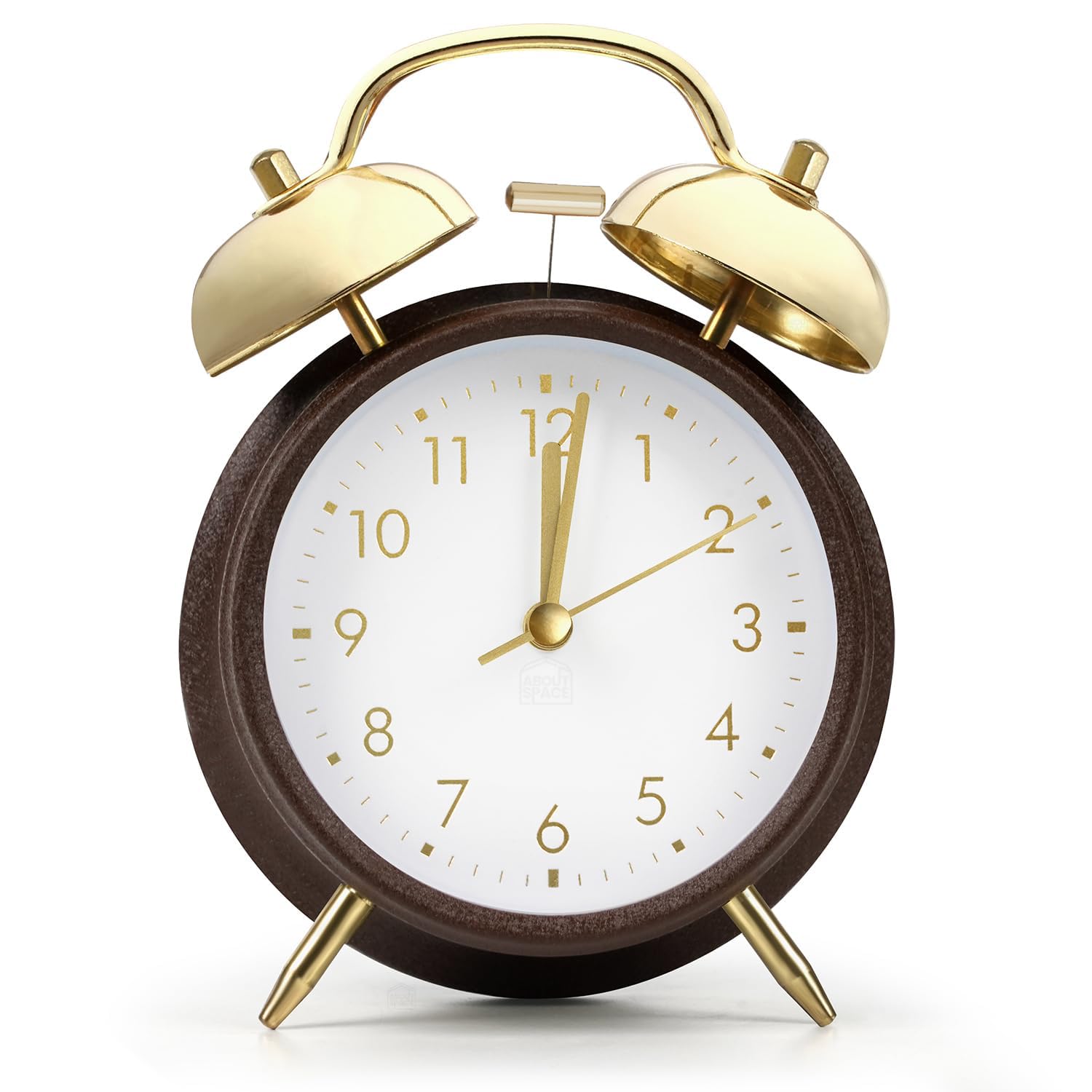 About Space Alarm Clock - 6 Inch Twin Bell Alarm Clock For Heavy Sleepers Analog Table Clock With Night Light- Battery Powered F