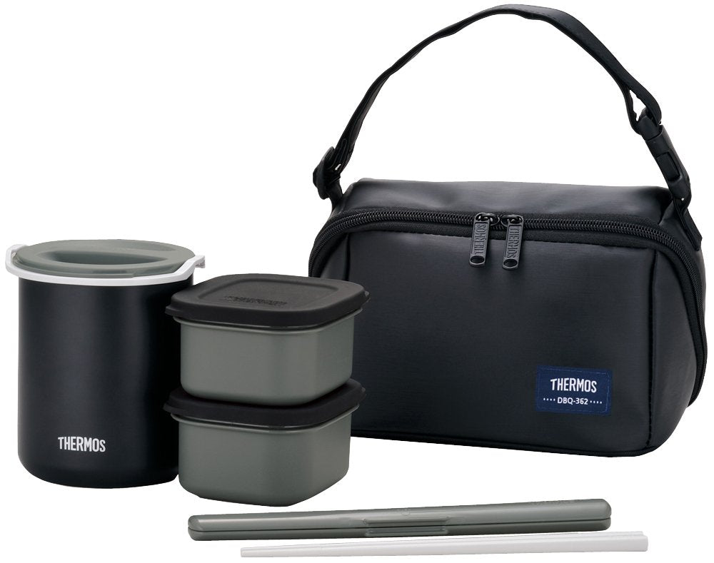 THERMOS heat insulation lunch box about 0.8 Go matte black DBQ362 MTBK (Japan Import)