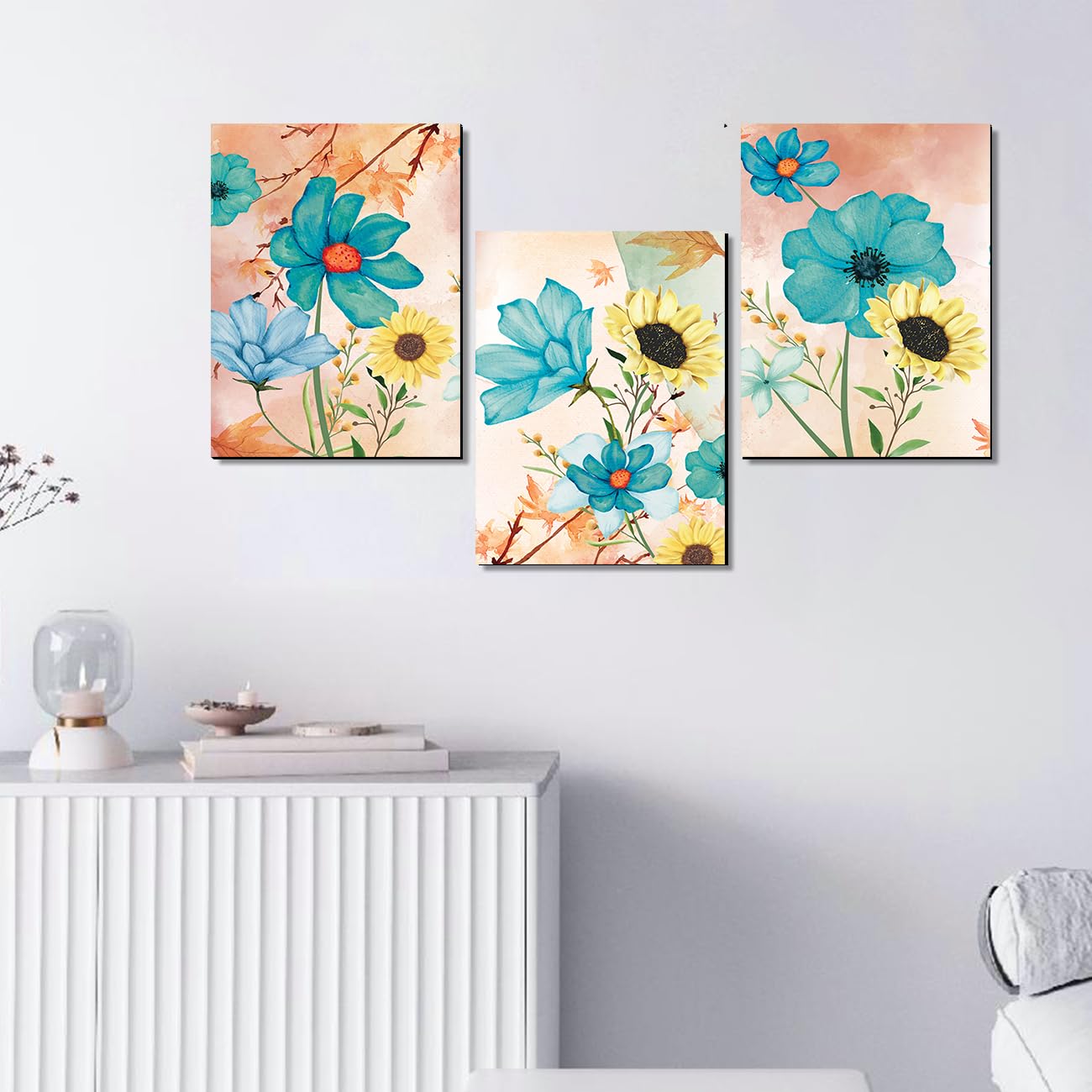 Kotart Modern Art Wall Decor Mdf Paintings For Bedroom Room Living Room -Kot212 (9 Inch X 12 Inch Panel) Set Of 3 (Multi)