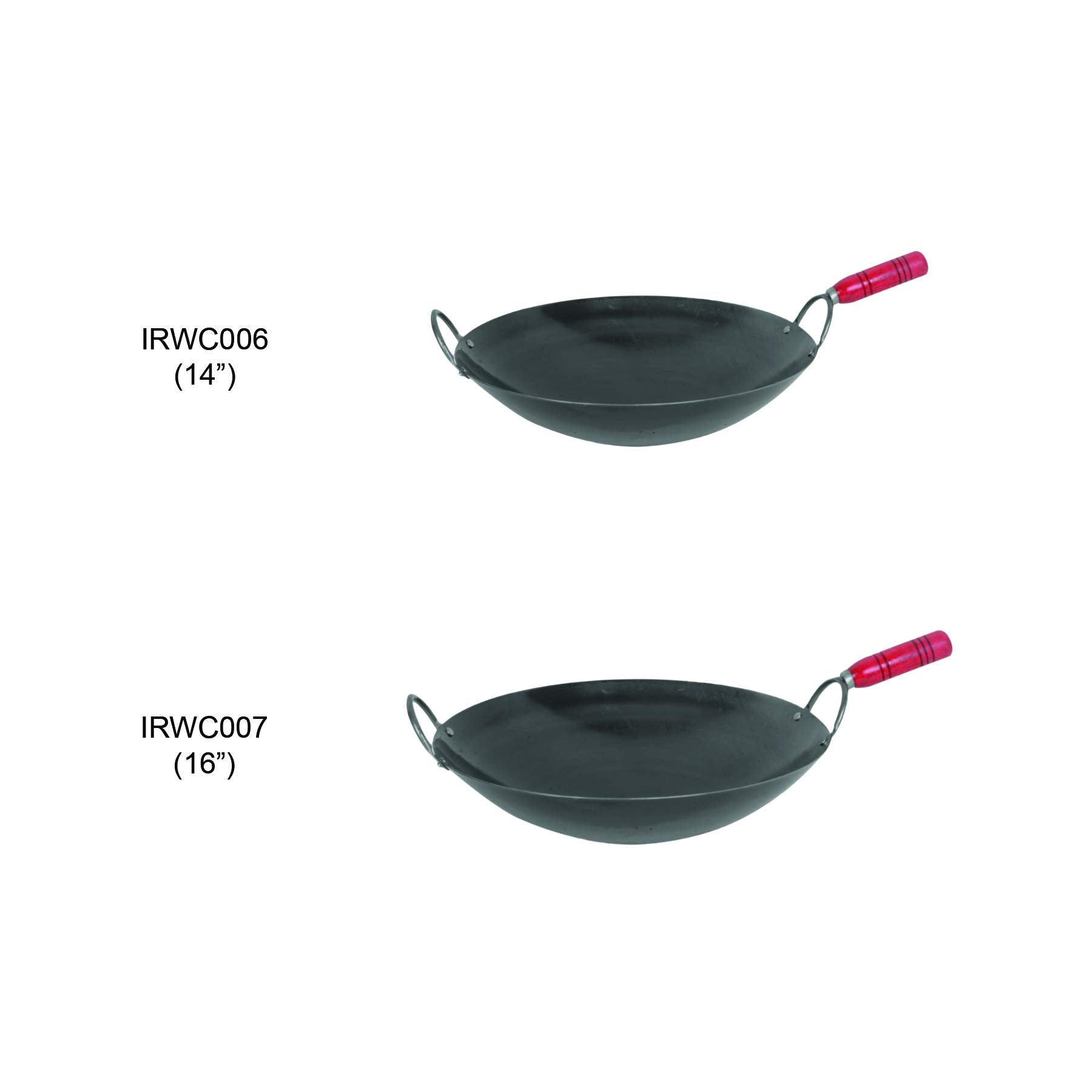 Thunder Group Iron Wok With Wood Handle, 14-Inch