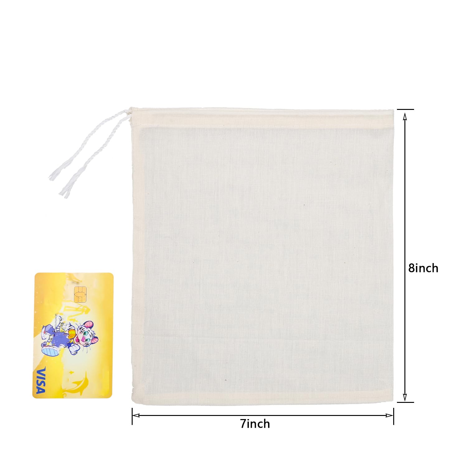 20Pcs Reusable Tea Filter Bags,Soup Bags,Bone Broth Brew Bags,Spice Bags,Muslin Strainer Bags,Natural Unbleached Cotton Cheesecl