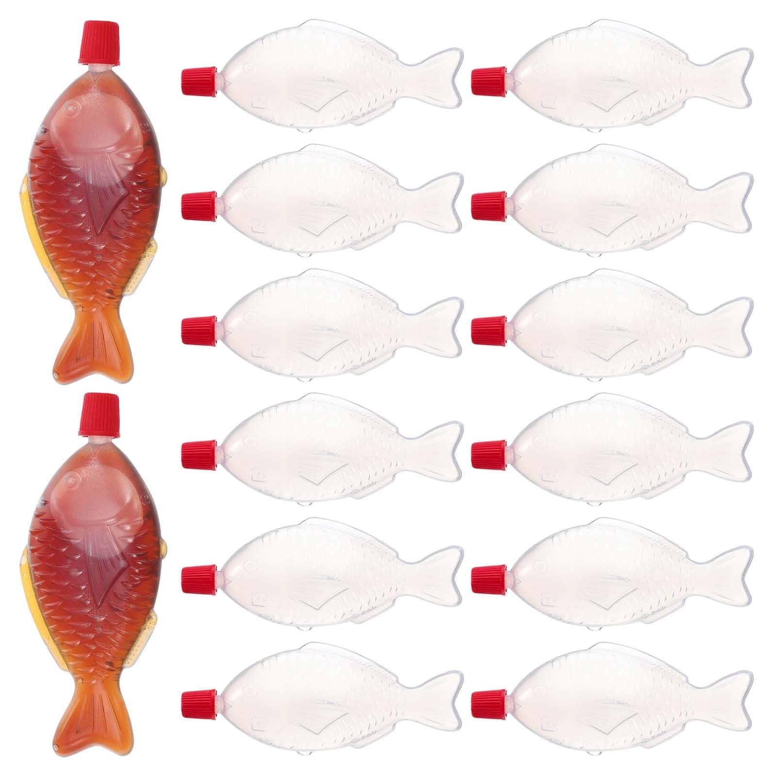 PRETYZOOM 100Pcs Empty Soy Sauce Fish Bottles: 8ml Soy Sauce Vinegar Seasoning Bottles Portable Kitchen Supplies for Lunch Takea