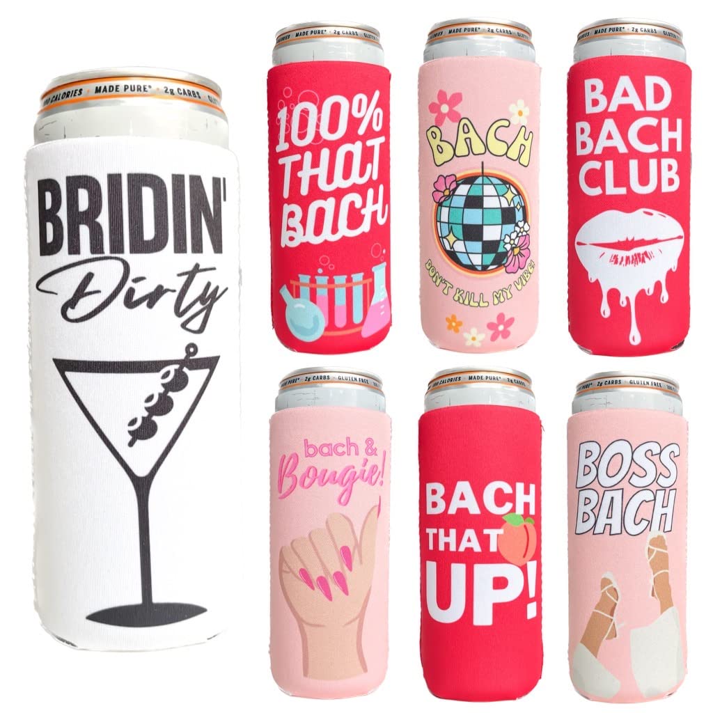 Brew Pants Bachelorette Party Themed Coozies - Perfect Accessory For Any Bachelorette Party - Premium Neoprene Material - 7 Pack