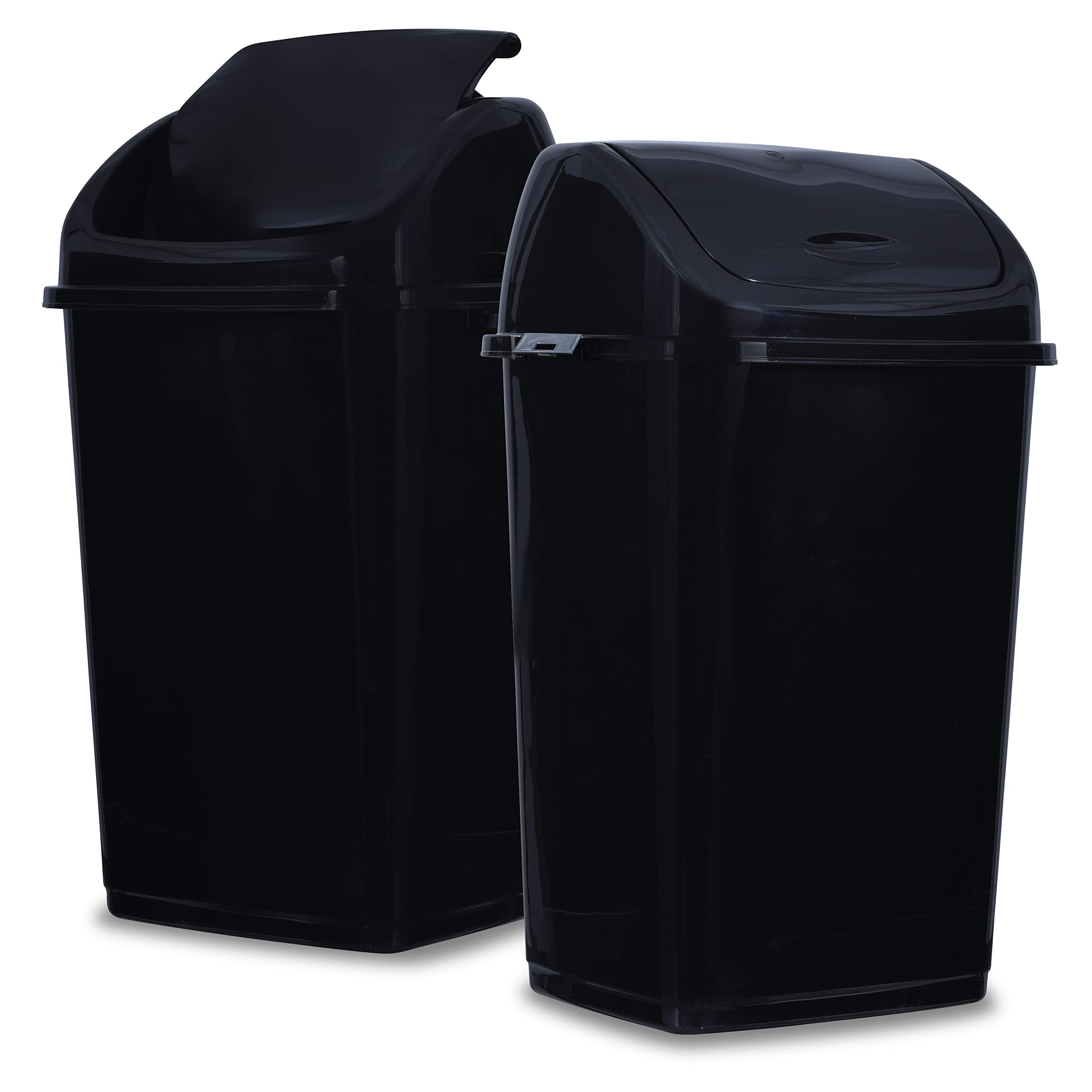 Superio Kitchen Trash Can 13 Gallon With Swing Lid, Plastic Garbage Can Outdoor And Indoor, Large 52 Qt Recycle Bin And Waste Ba
