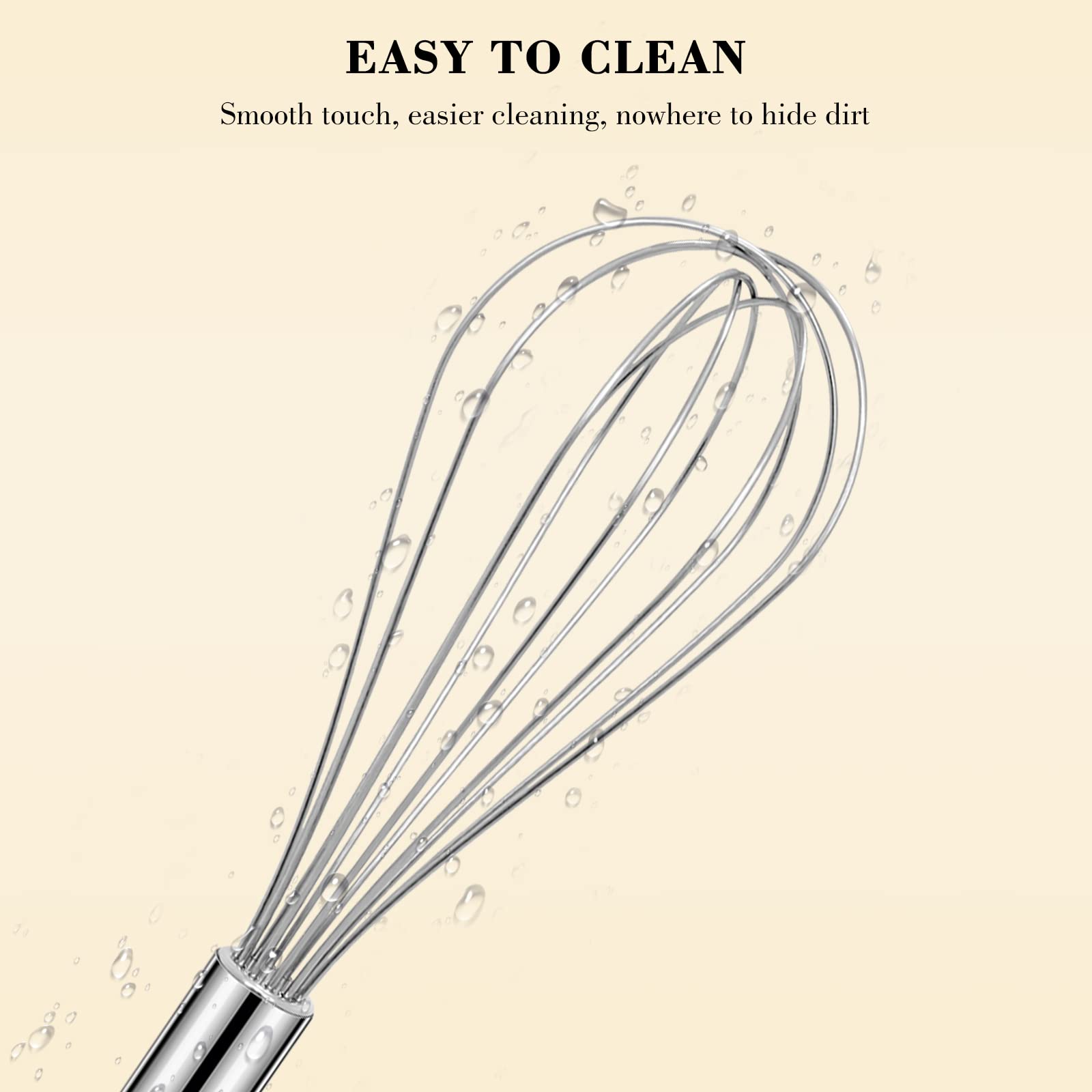 Nilehome Stainless Steel Whisk Set 8'' 10'' 12'' Kitchen Whisk Balloon Whisk Kitchen Wisk Wire Whisks For Cooking, Whisking, Ble