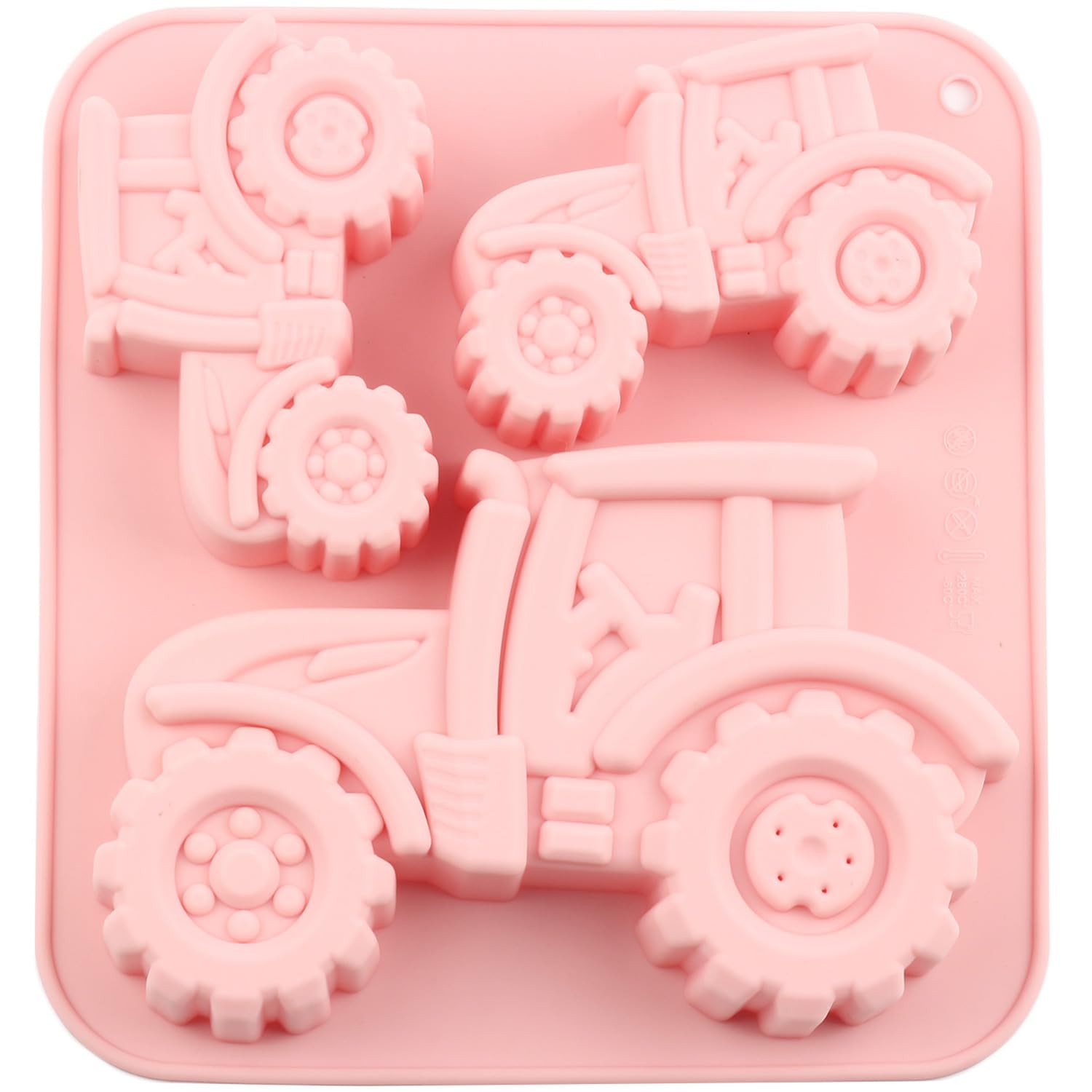 EPYHREHM 3 Cavity Tractor Silicone Chocolate Molds Farm Tractor Candy Mold
