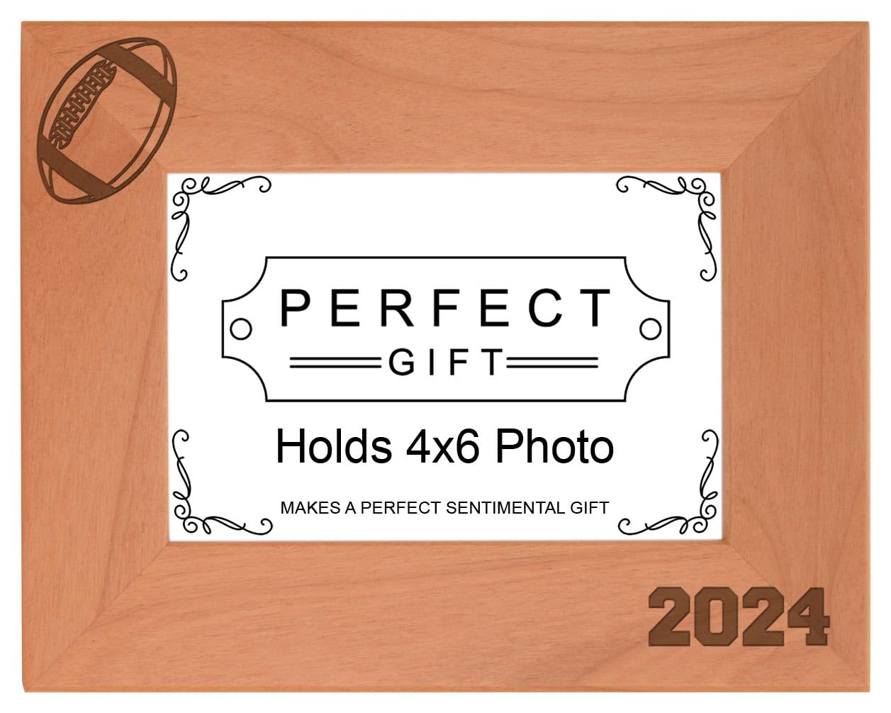 Personalized Gifts Football Coach Gift 2024 Sports Team Photo Frame Wood Engraved 4x6 Landscape Picture Frame
