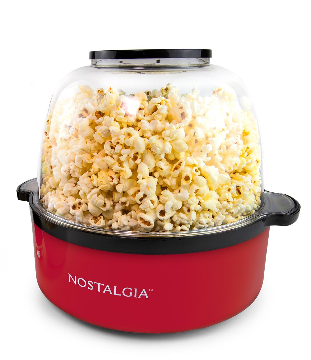 Nostalgia 6Quart Stirring Popcorn Popper  QuickHeat Technology  Makes 24 Cups of Popcorn  Includes Kernel Measuring Cup  P