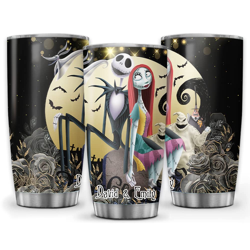 Personalized Sally&Jack Couple Nightmare Art Halloween Tumbler Valentine Gifts For Him Her Wife Husband Before Christmas Movie 3
