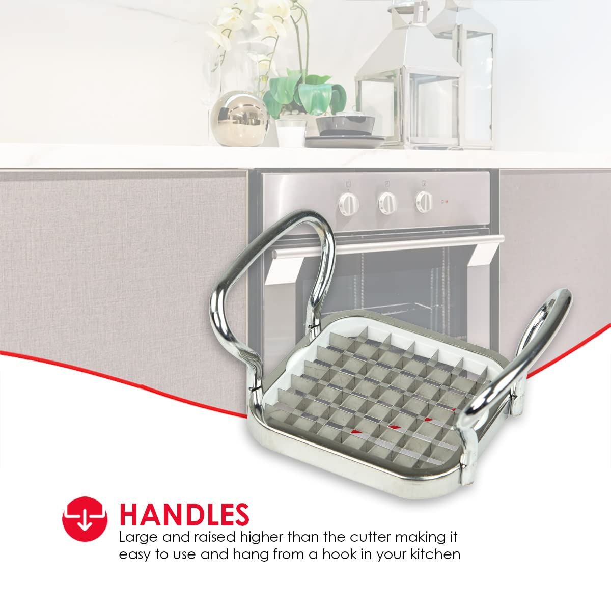 French Fry Cutter By Home Basics  French Fry Cutter Stainless Steel French Fry Slicer  With Easy Grip Handles Silver