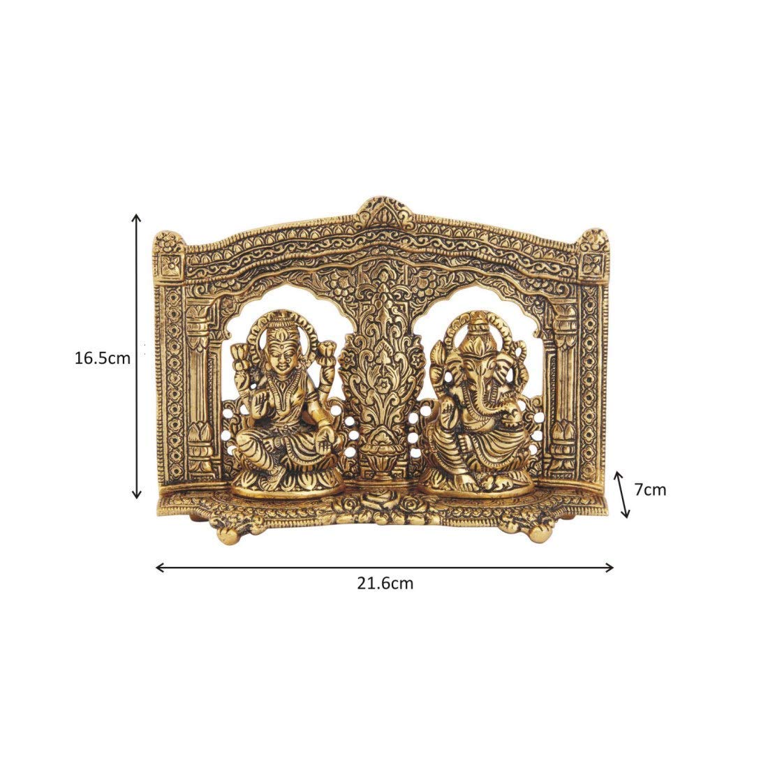 Crown Warriors Metal Laxmi Ganesh Idol Bhagwan Ganpati Murti Metal Statue Sitting Laxmi Ji For Home Office Decor Pooja Good Luck