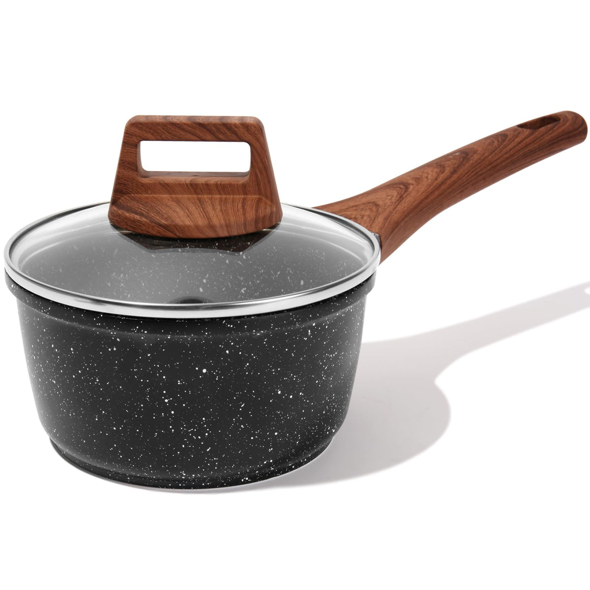 Eslite Life Nonstick Sauce Pan With Lid, 1.5Qt Small Soup Pot Compatible With All Stovetops (Gas, Electric & Induction), Pfoa Fr