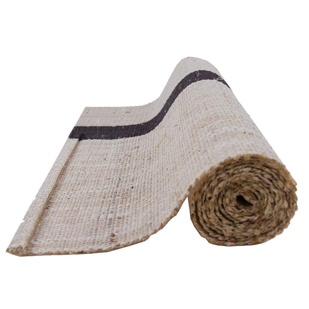 ZJCQA Ramie Cloth Burlap Table Runner, Middle Part Brown Pure Natural Plant Material Handwoven Table Runners(Size:30220cm)