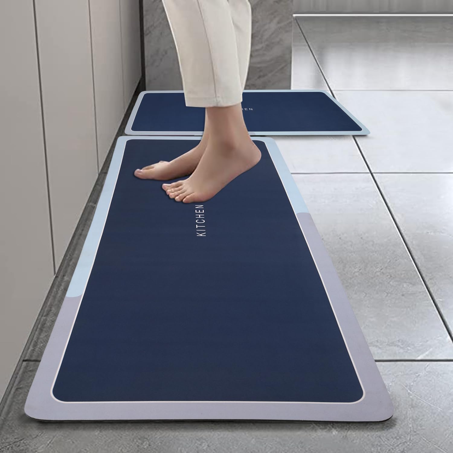 Zepdos Kitchen Mats For Floor Anti Slip | Non-Slip Cushioned Floor Mats, Waterproof Oil-Proof Comfort Standing Mats For Kitchen,