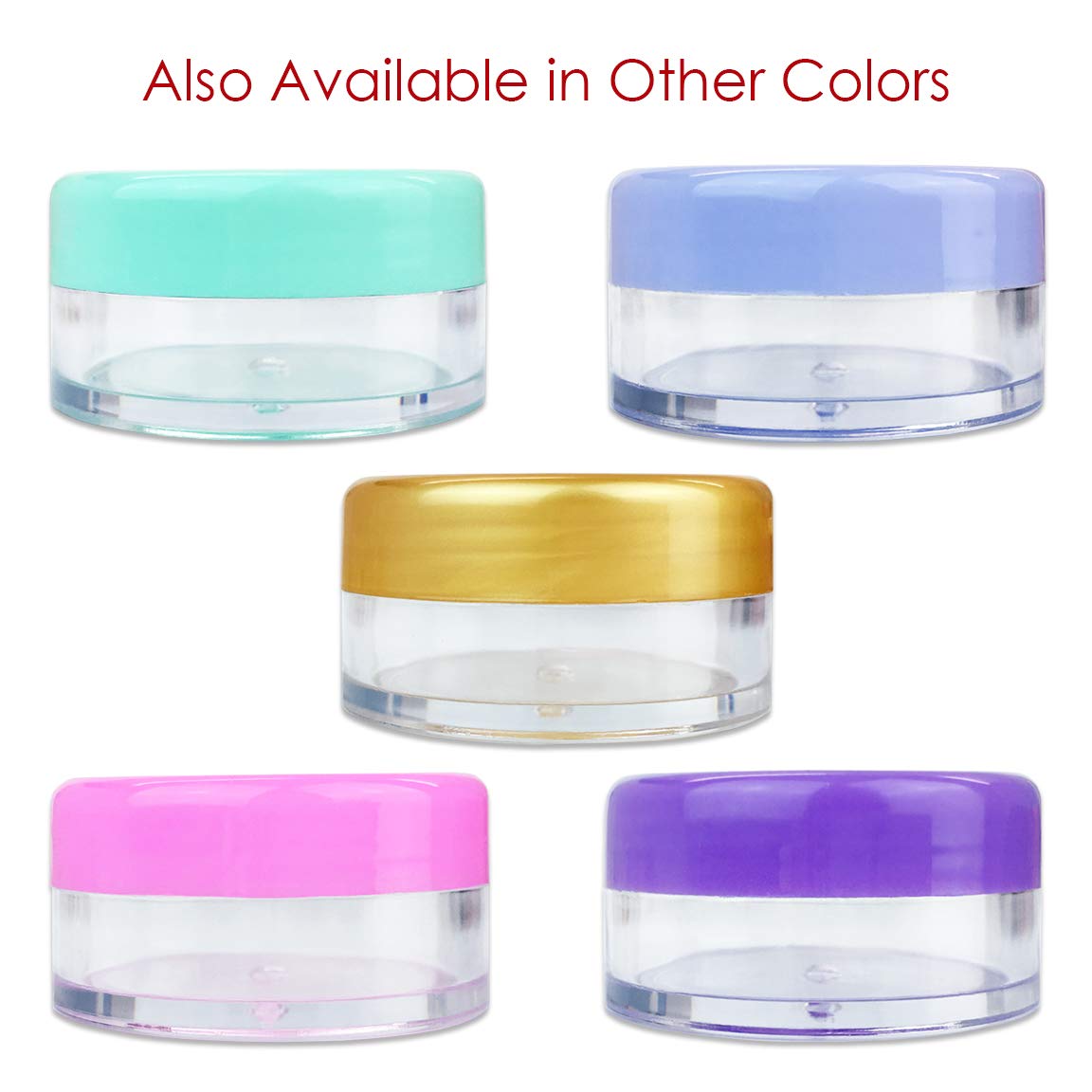 Beauticom 4 Pieces 10G/10Ml Clear Plastic Jars With Light Teal Green Lids Refillable Cosmetic Cream Eye Shadow Nails Powder Gems