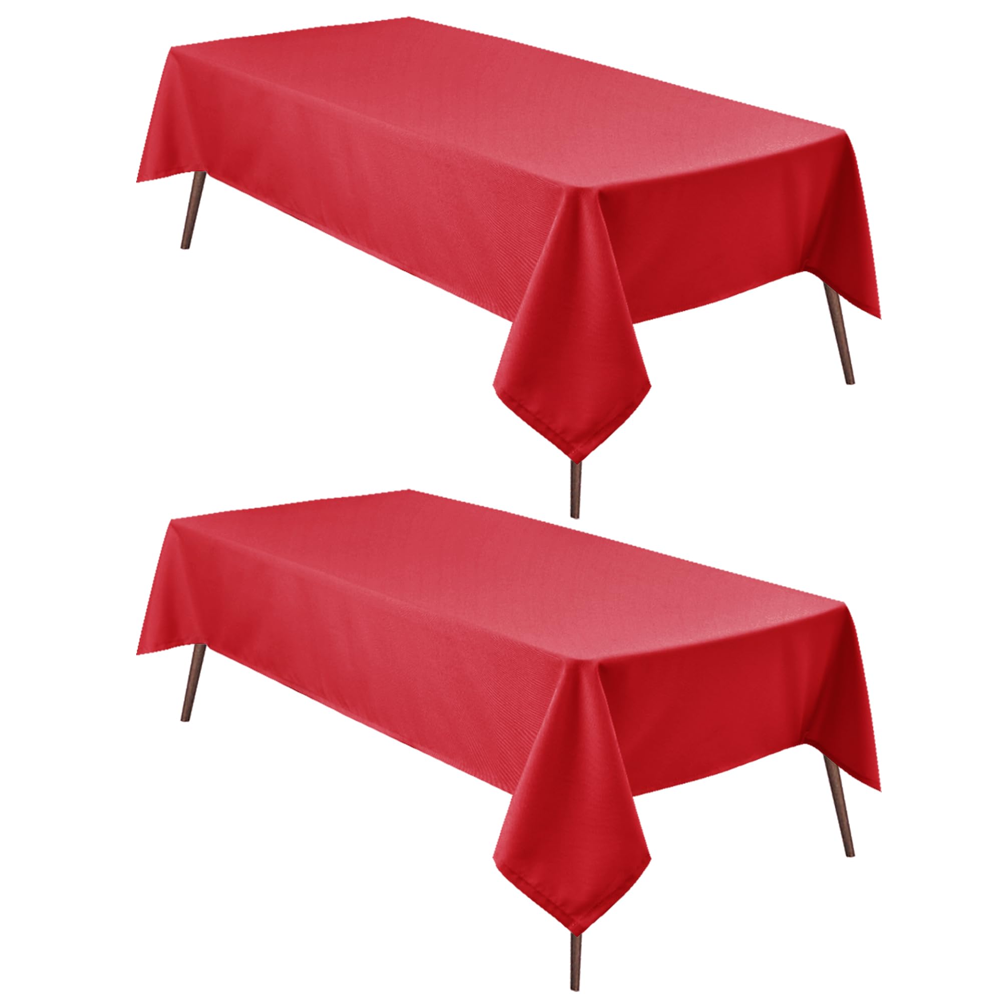 Hiasan 2 Pieces Red Tablecloth Square - Wateproof And Spillproof Kitchen Christmas Washable Polyester Table Cloth For Dining Roo