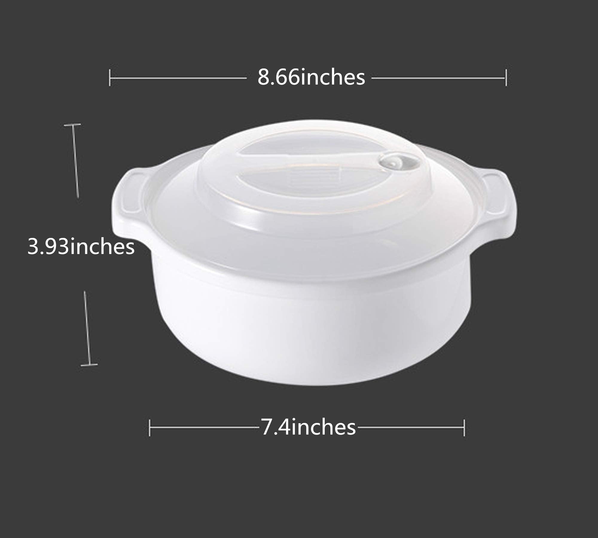Zdesign Microwave Ramen Cooker, 1.5L White Bowl, BPA-Free, Dishwasher-Safe, Perfect for Breakfast & College Dorm Essentials