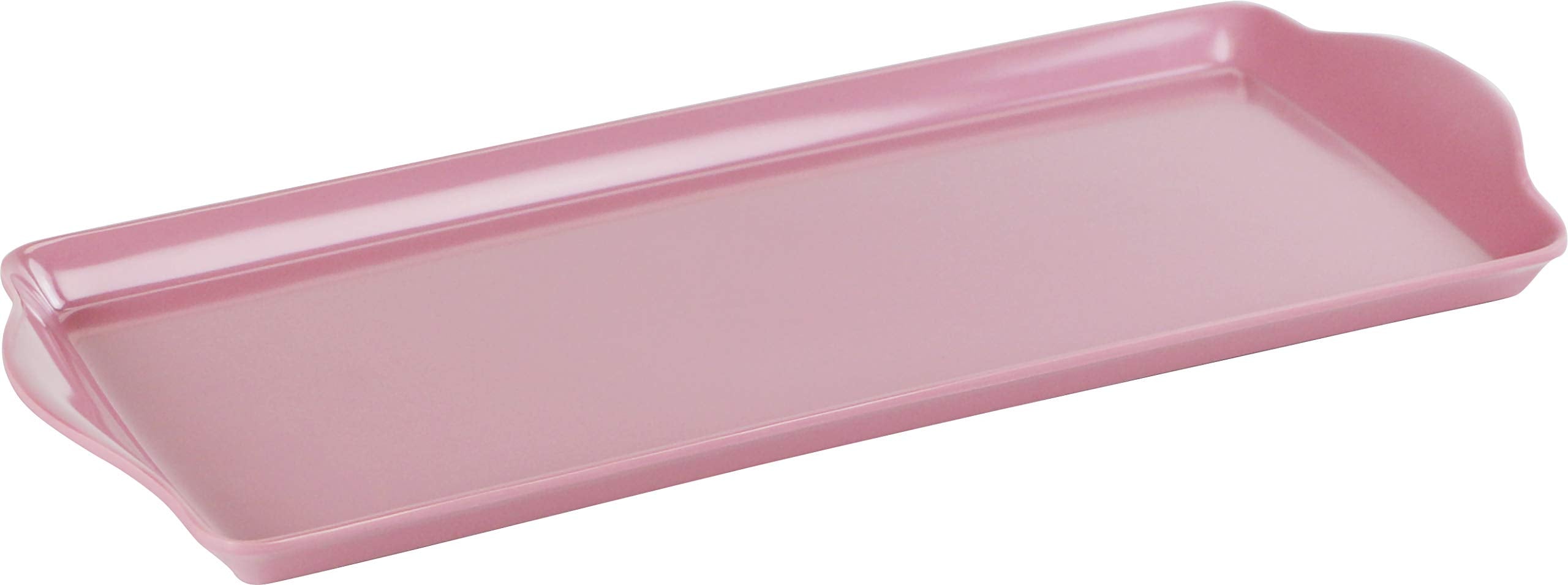 Calypso Basics Melamine Plastic Tidbit Bpa-Free, Food Safe, Multipurpose Platter Serving Tray, Bathroom/Table Organizer, Pink