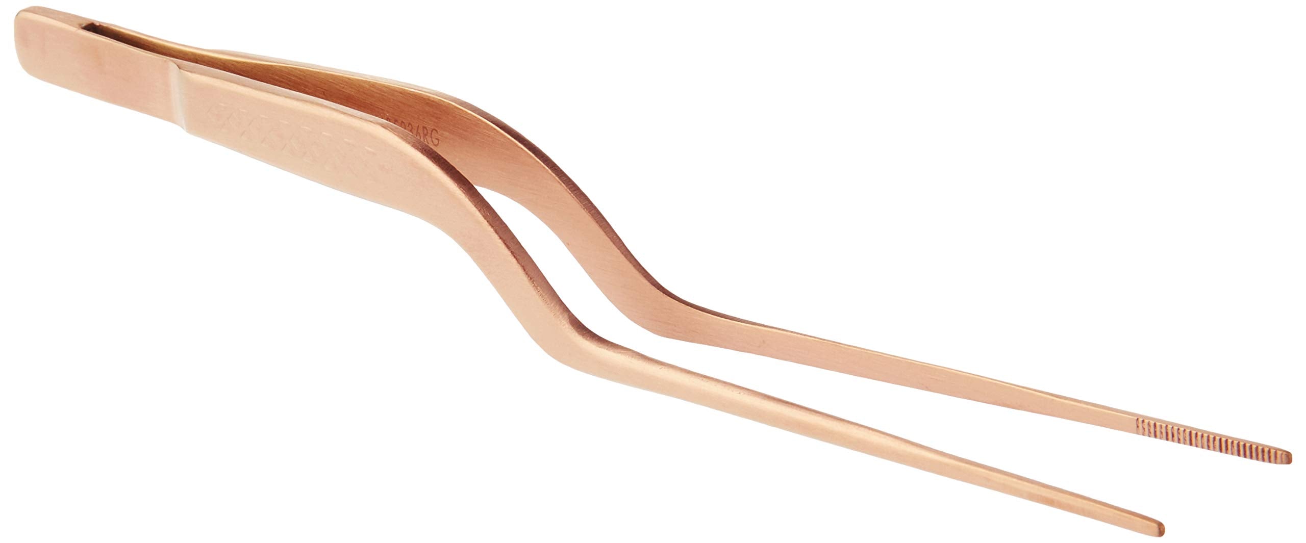 Mercer Culinary 18-8 Stainless Steel Precision Plus Chef Plating Tong, Offset, 6-1/2 Inch Tip, Rose Gold