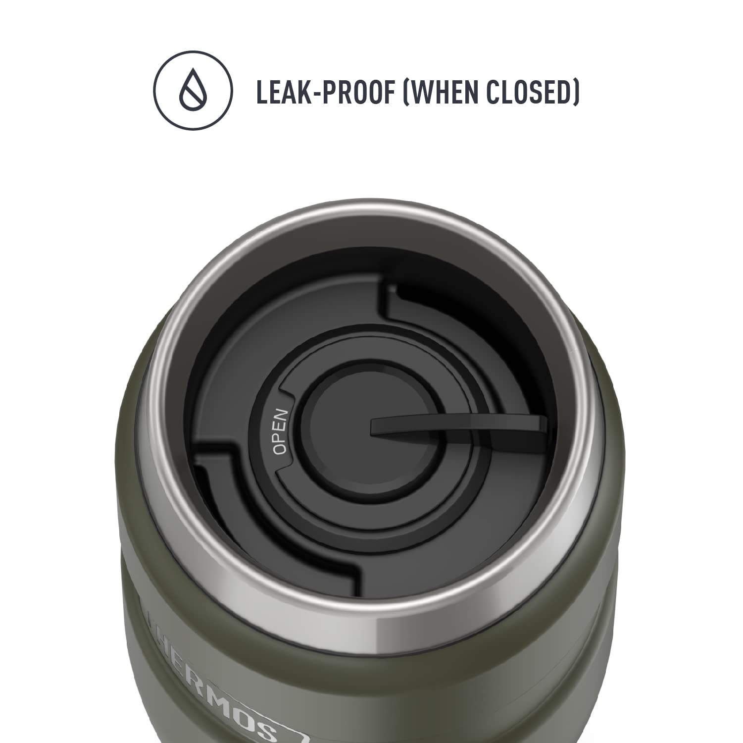 Thermos Stainless King Vacuum-Insulated Travel Tumbler, 16 Ounce, Army Green