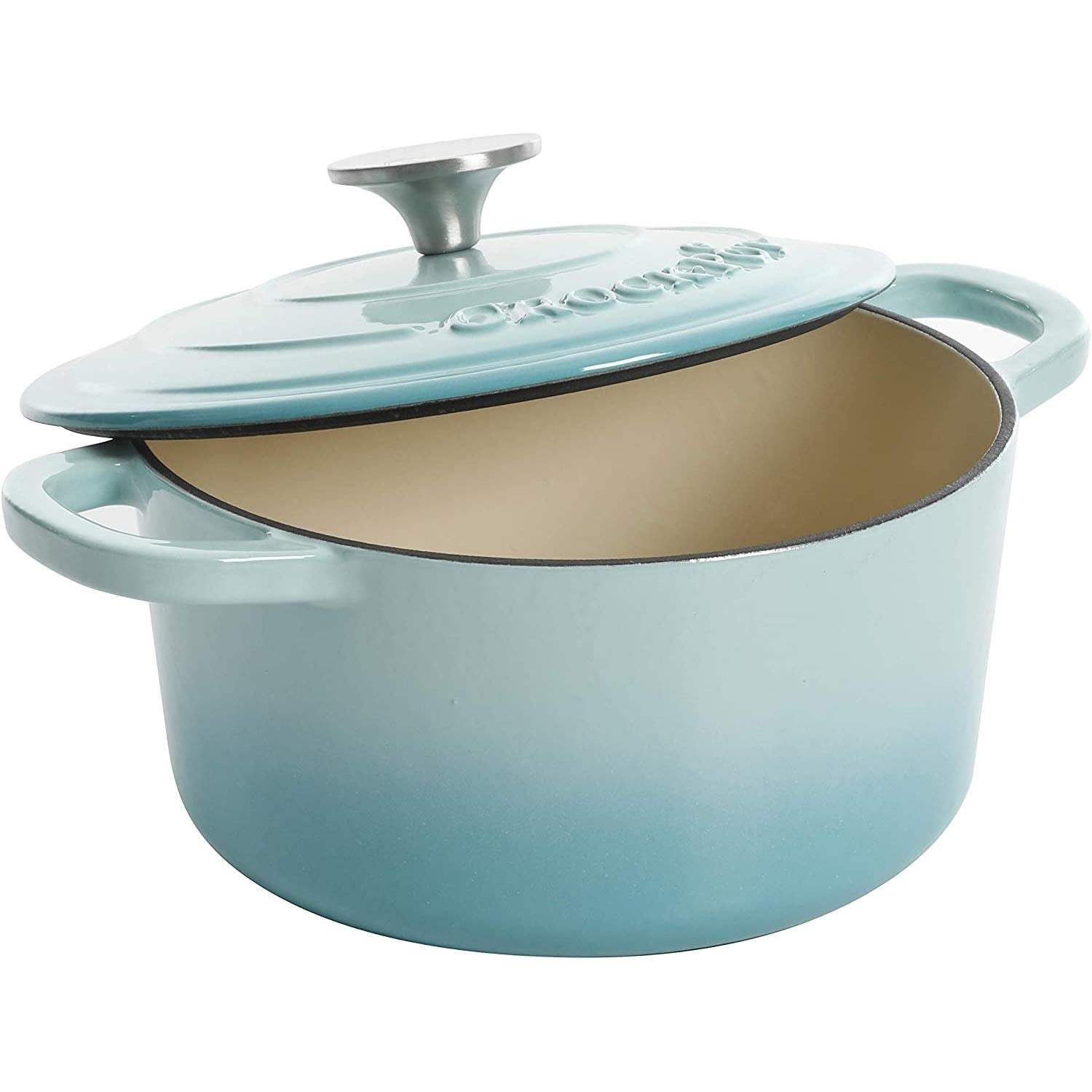 Crock-Pot Artisan Round Enameled Cast Iron Dutch Oven, 5-Quart, Aqua